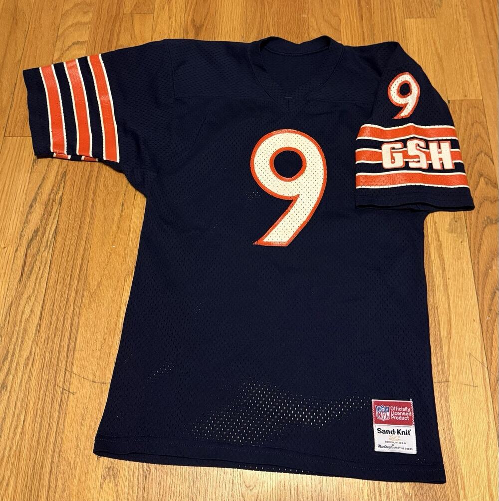 Vintage NFL Chicago Bears #9 Sand Knit Football Jersey Youth M MacGregor USA